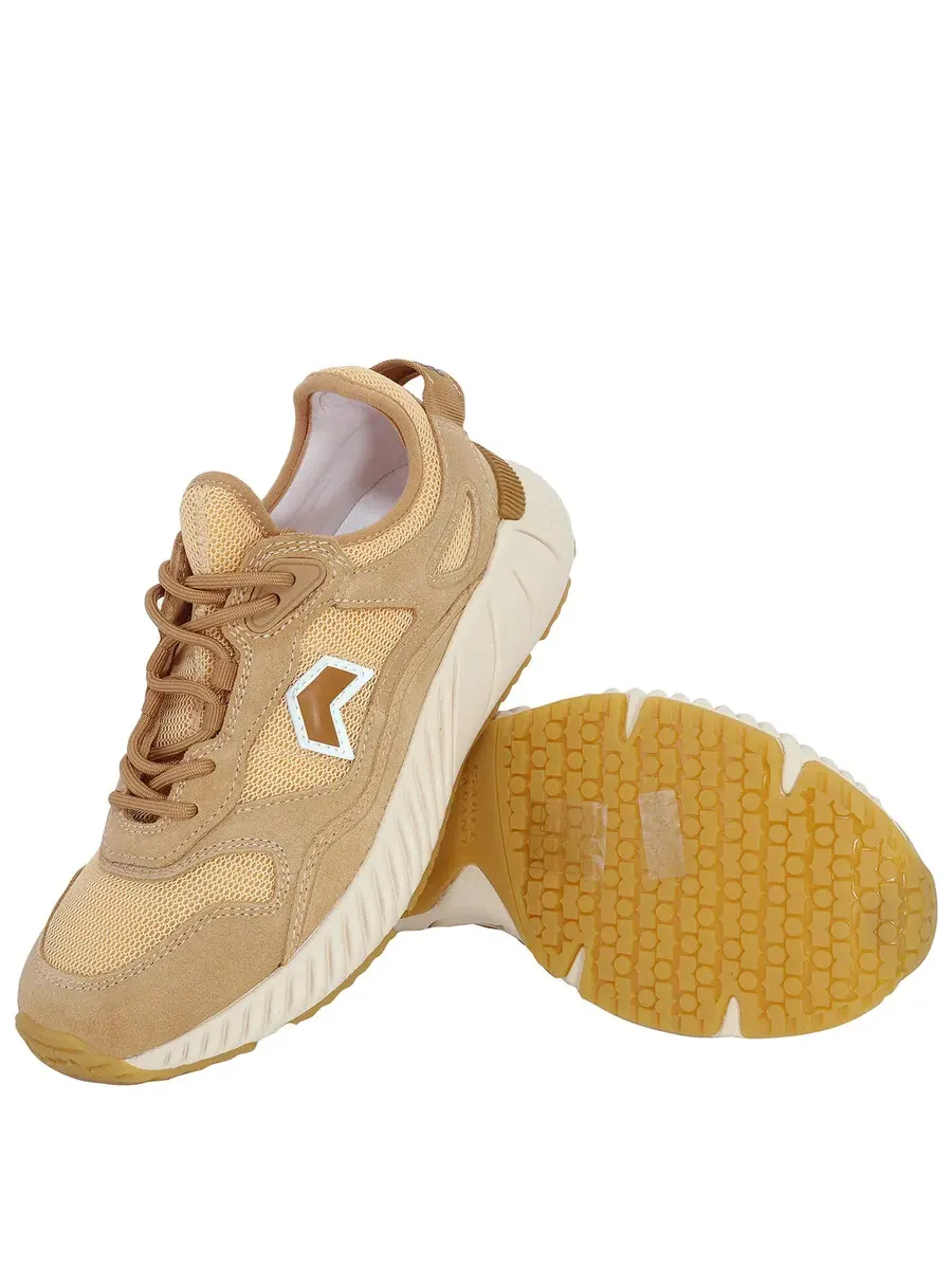 Кроссовки Isabel Marant Ewie Sporty из натуральной кожи - охра — изображение 2 из 4, охристый
