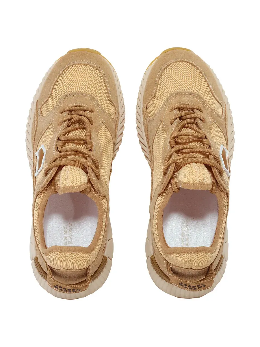 Кроссовки Isabel Marant Ewie Sporty из натуральной кожи - охра — изображение 3 из 4, охристый