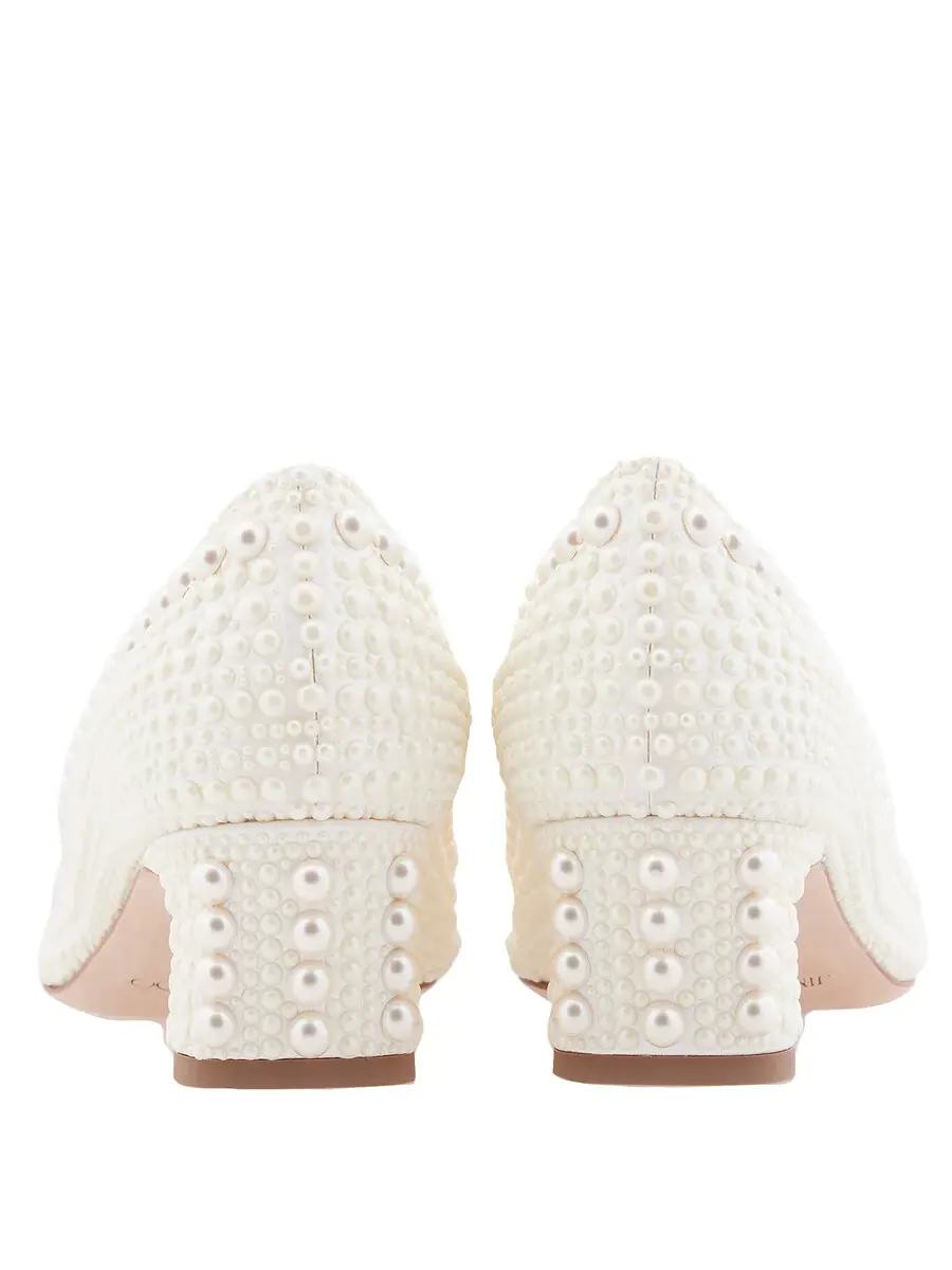 Туфли-лодочки Jimmy Choo Elme 45 с жемчужным декором — изображение 4 из 4, белый/белый