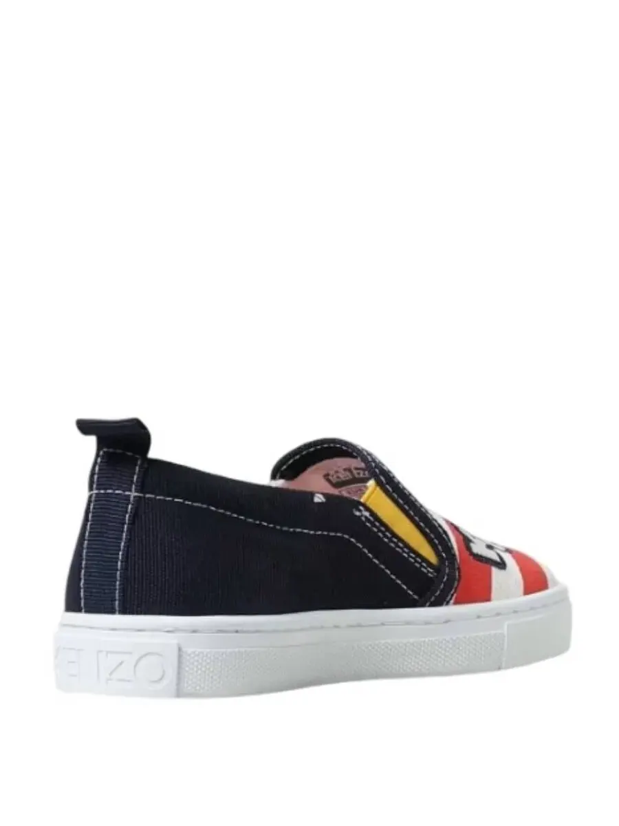 Джинсовые слипоны Kenzo Boys с логотипом и полосками — изображение 3 из 4, синий
