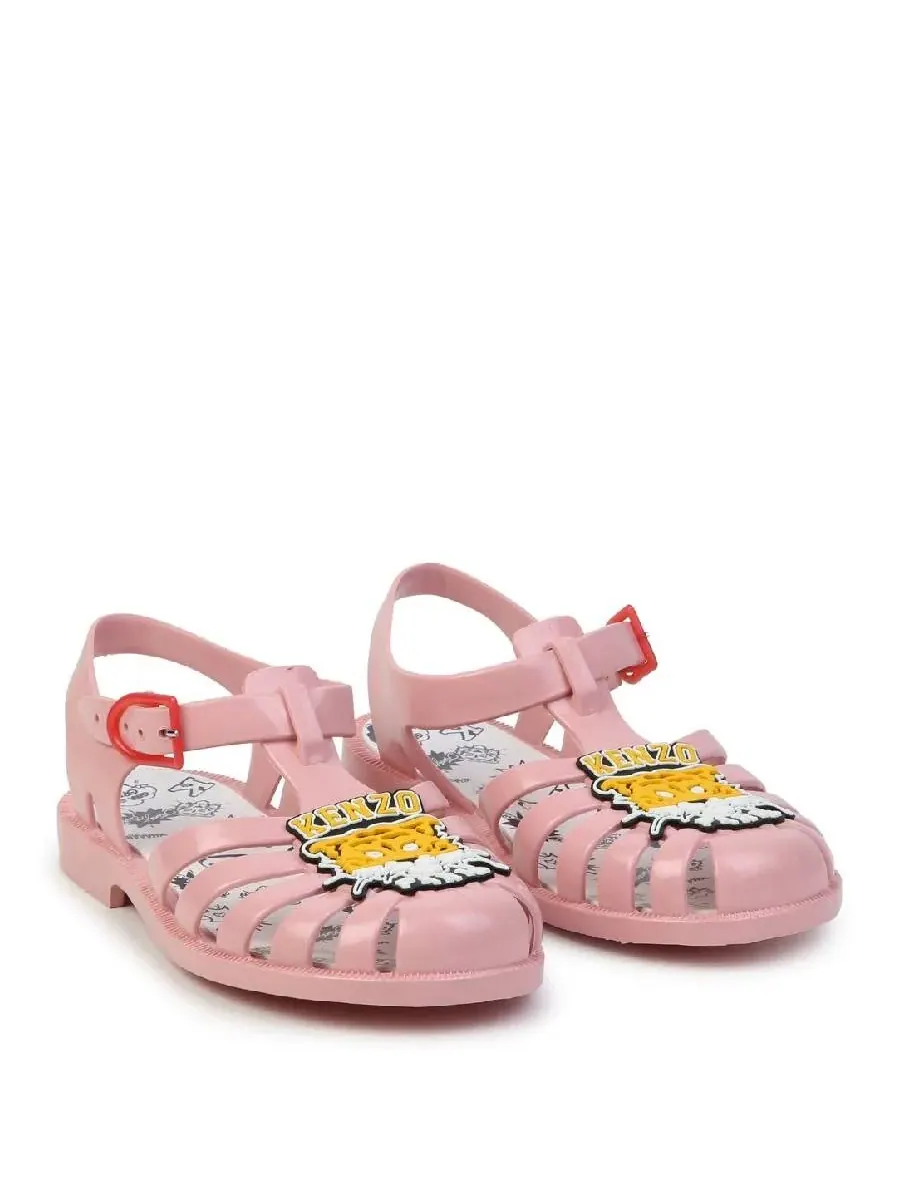 Джели-сандалии Kenzo Girls с аппликацией тигра — изображение 2 из 4, бежевый
