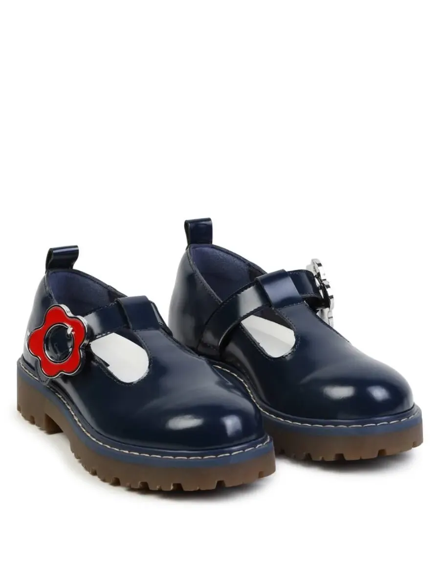 Детские кожаные туфли Mary-Janes с пряжкой Kenzo — изображение 2 из 4, темно-синий