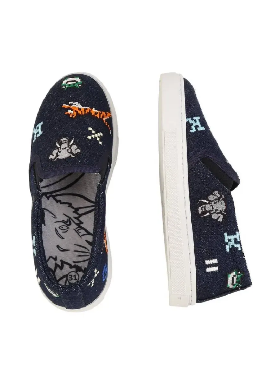 Детские кроссовки Kenzo Kids Jungle Game Pixel Canvas — изображение 4 из 4, синий