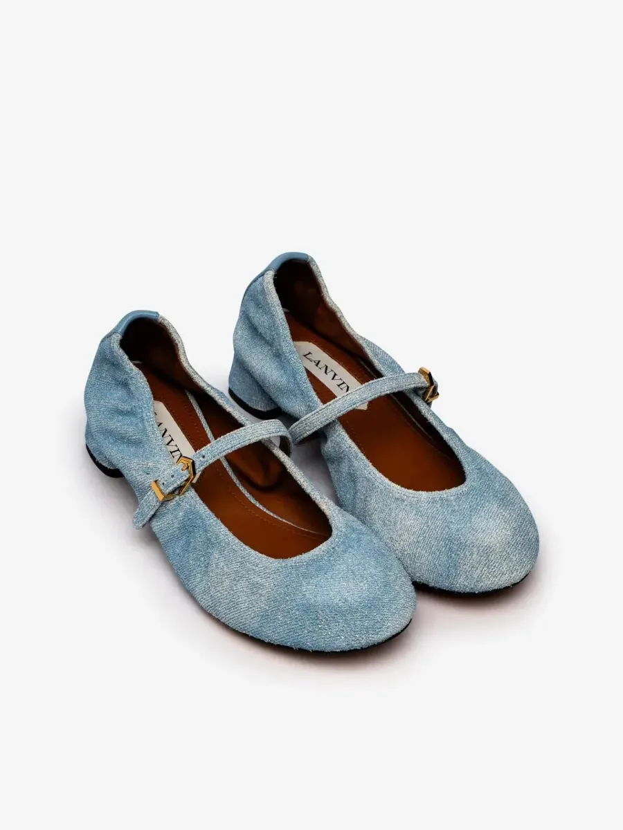 Балетки Lanvin Mary Jane — изображение 2 из 3, джинсовый синий синий