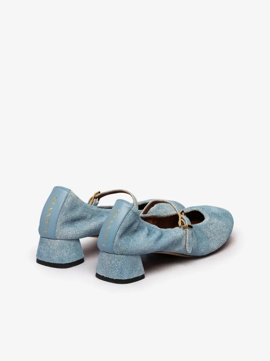 Балетки Lanvin Mary Jane — изображение 3 из 3, джинсовый синий синий