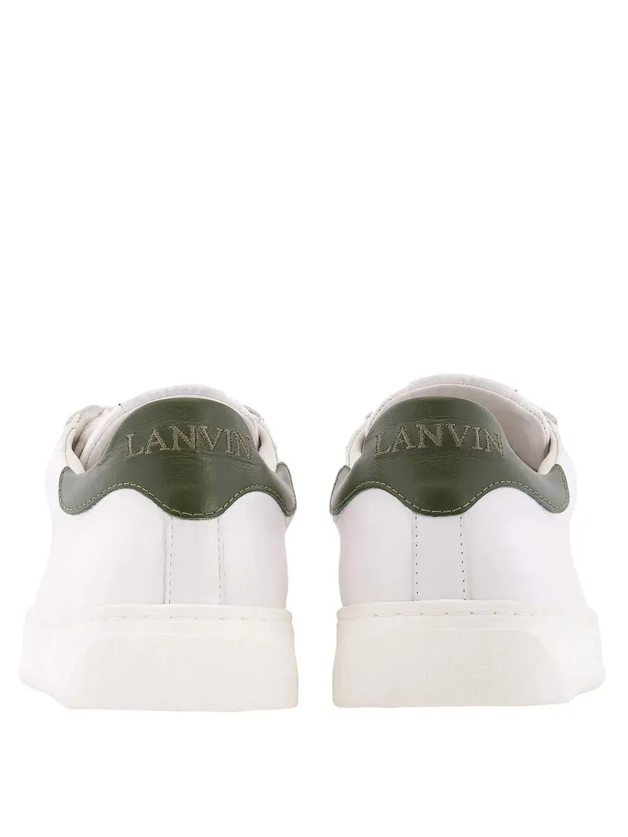 Мужские низкие кроссовки Lanvin DBB0, размер бренда 39 (американский размер 6) — изображение 4 из 4, белый/темный зеленый