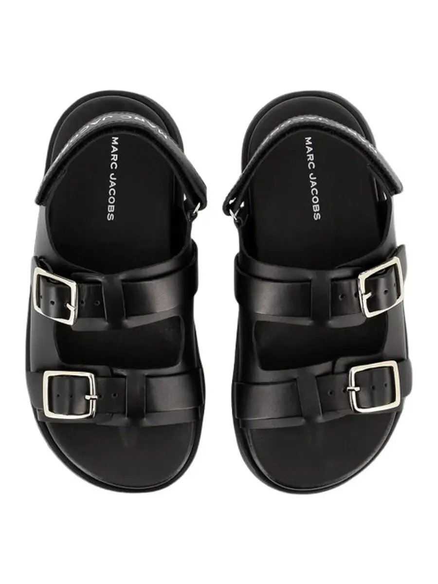 Маленькие кожаные сандалии на пряжке для мальчиков Marc Jacobs Little Marc Jacobs — изображение 3 из 3, черный