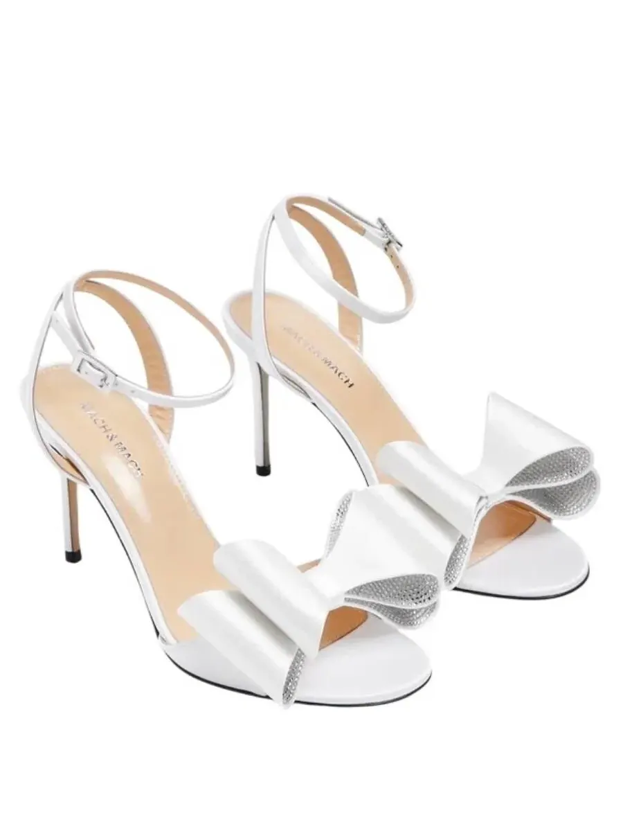 Сандалии Mach & Mach Le Cadeau Satin — изображение 2 из 3, белый