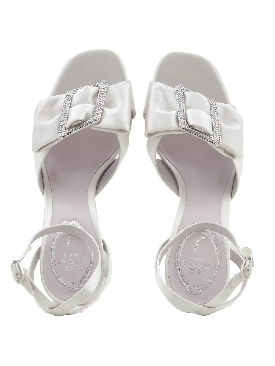 Сандалии Rene Caovilla Sara 80 Bow Satin — изображение 4 из 4, фиолетовый