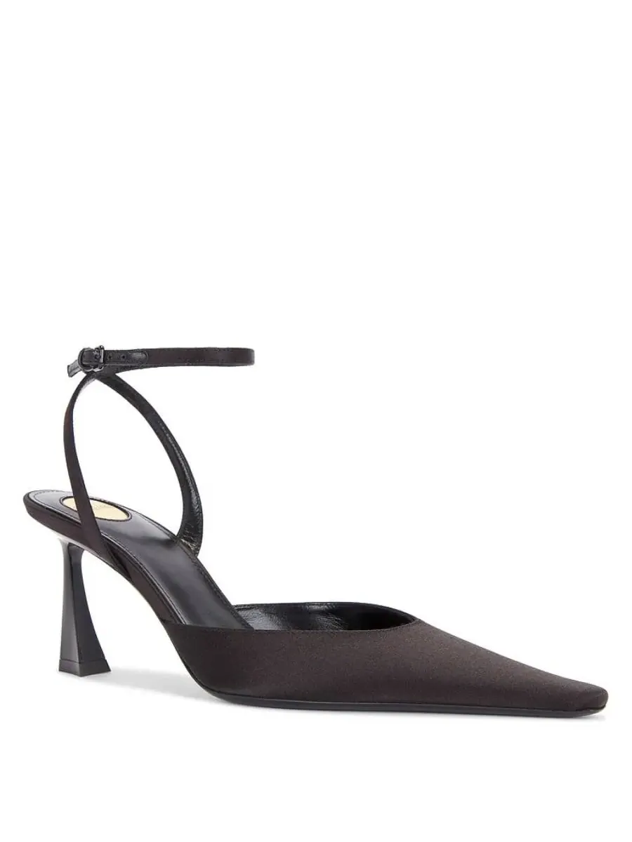 Туфли-слингбэки Saint Laurent Aimee из атласа — изображение 2 из 3, черный