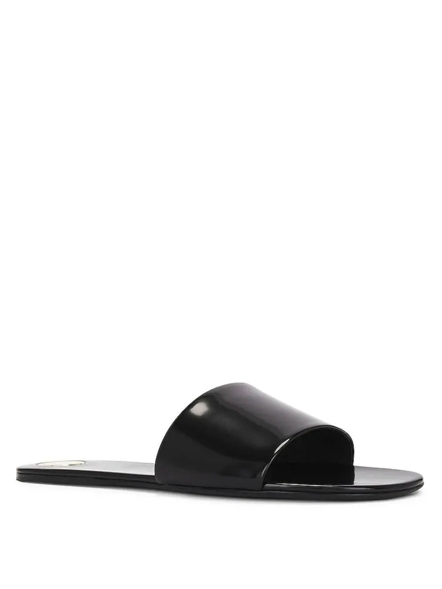 Сандалии Saint Laurent Carlyle из лакированной кожи — изображение 2 из 4, черный