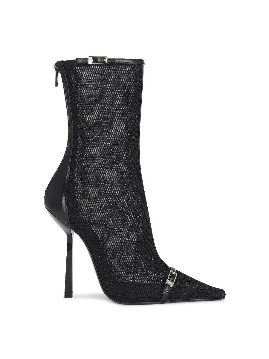 Ботильоны Saint Laurent Oxalis из сетки с заостренным носком