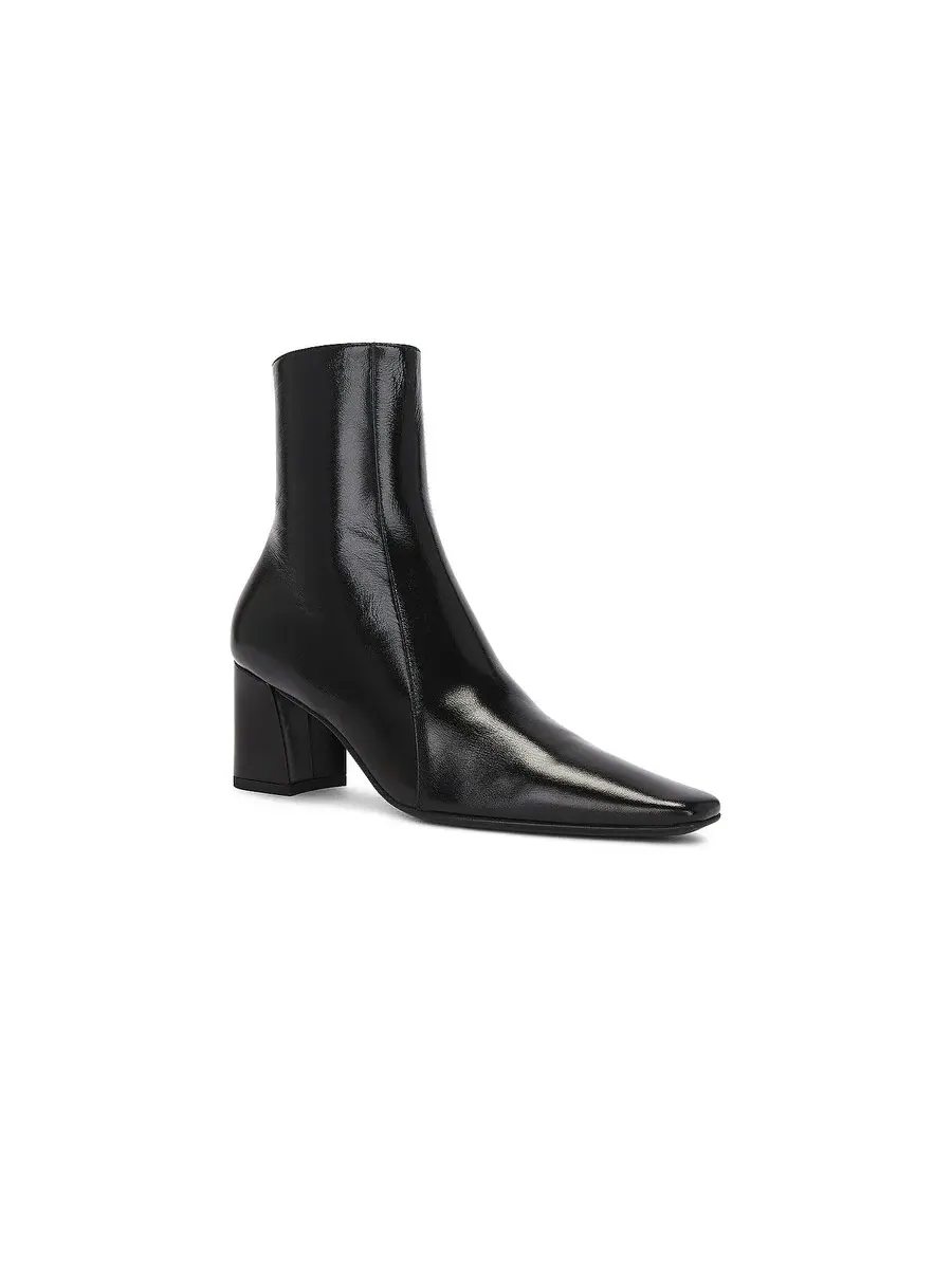 Ботильоны Saint Laurent Rainer из сжатой кожи на молнии — изображение 2 из 4, черный