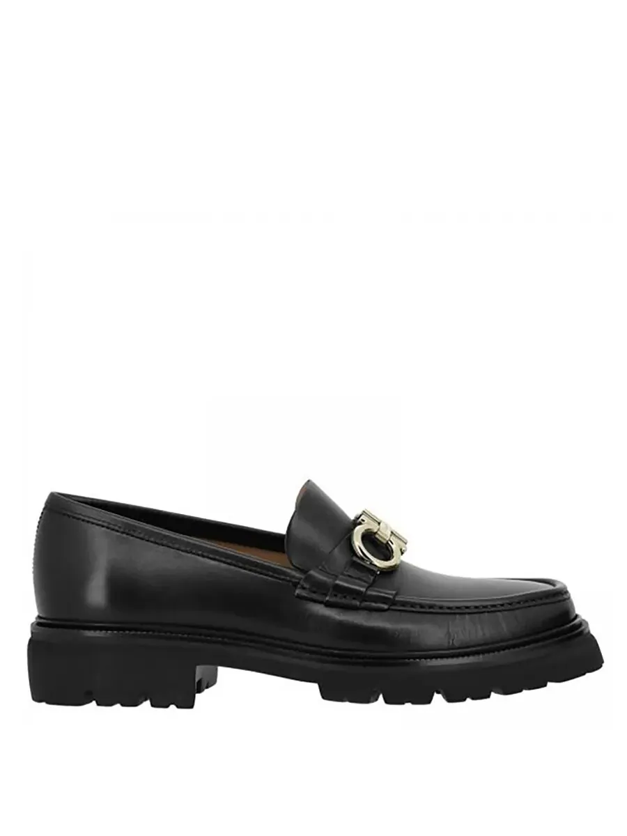 Мужские черные мокасины Salvatore Ferragamo Bleecker с пряжкой
