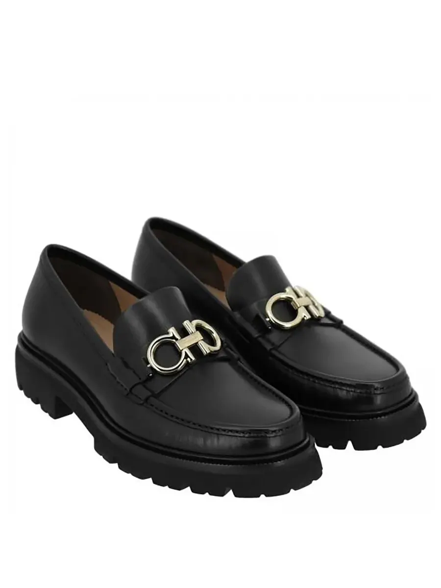 Мужские черные мокасины Salvatore Ferragamo Bleecker с пряжкой — изображение 2 из 5, черный