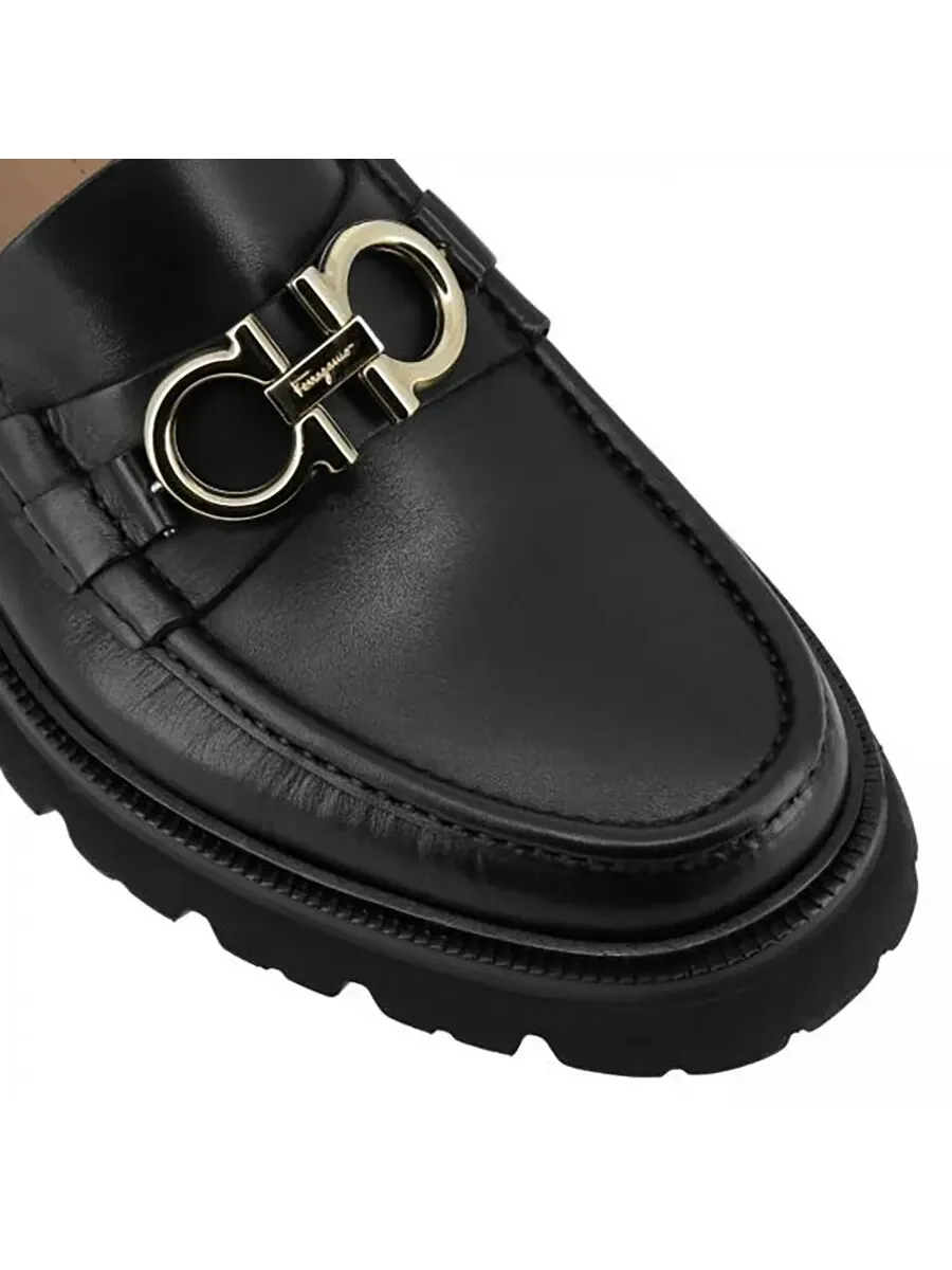 Мужские черные мокасины Salvatore Ferragamo Bleecker с пряжкой — изображение 3 из 5, черный
