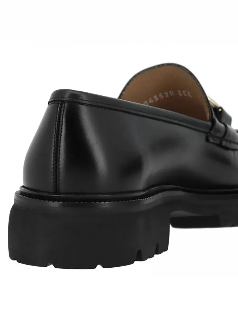 Мужские черные мокасины Salvatore Ferragamo Bleecker с пряжкой — изображение 4 из 5, черный