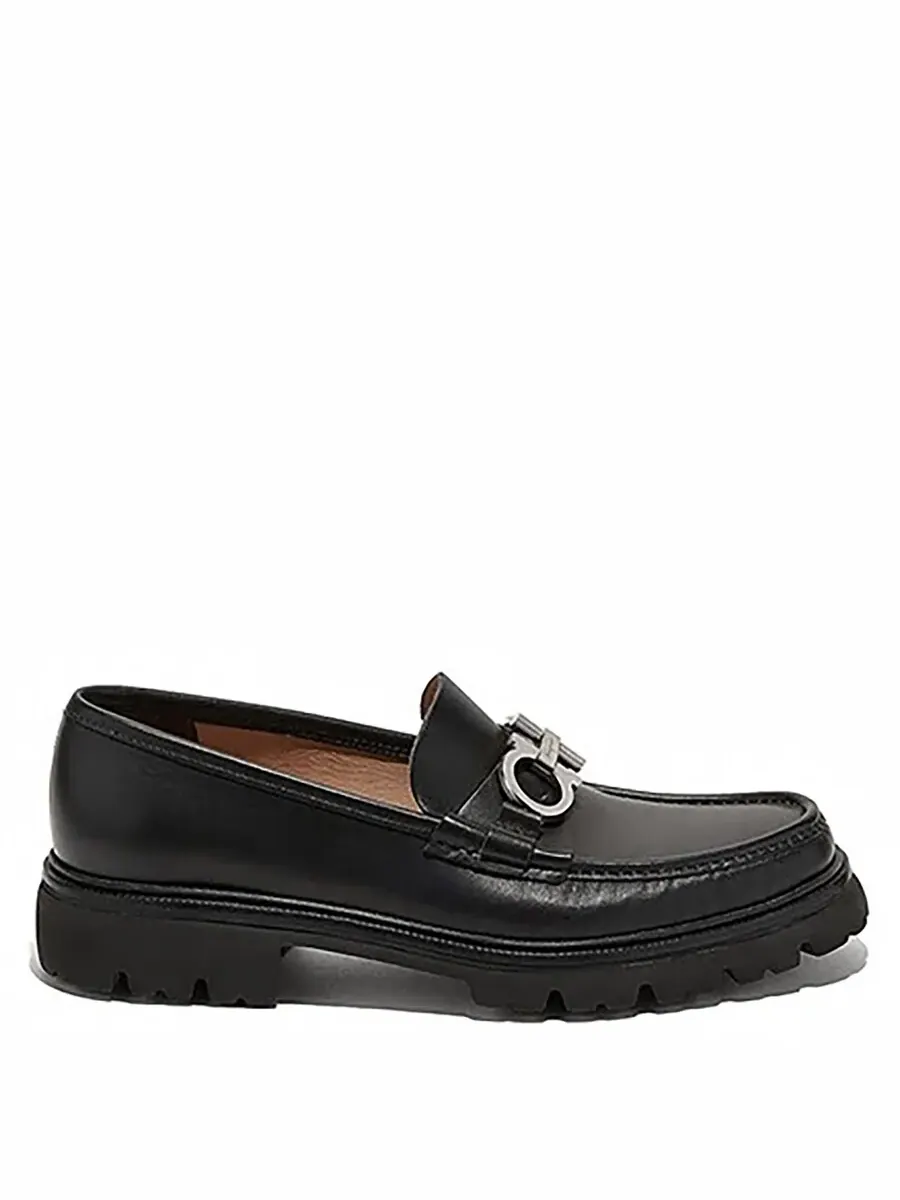 Мужские черные мокасины Salvatore Ferragamo Bleecker с пряжкой — изображение 5 из 5, черный