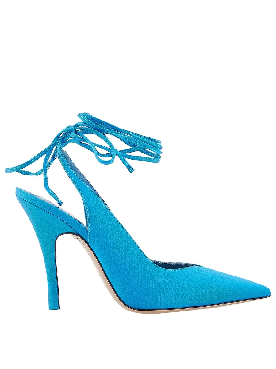 The Attico Туфли-лодочки Attico Turquoise Venus Slingback 105 — голубой