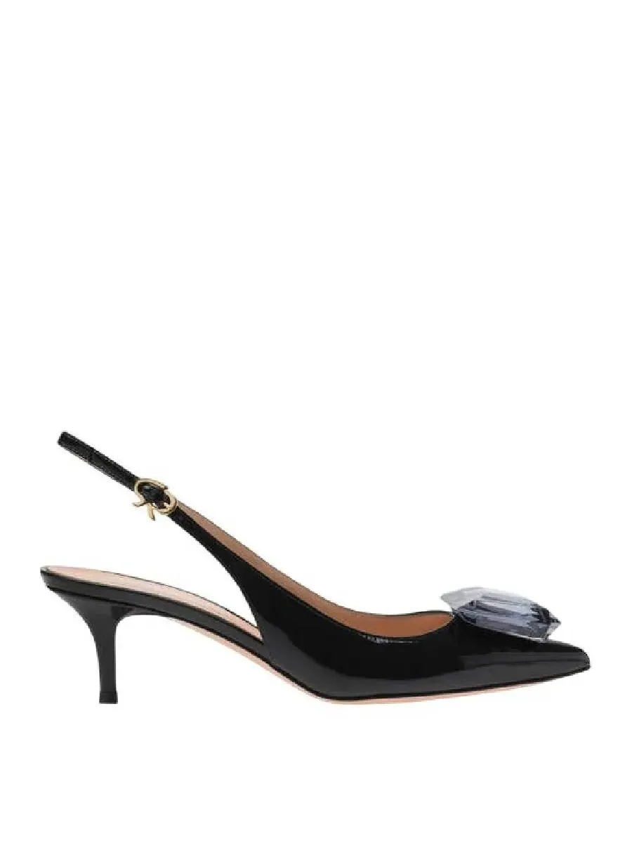 Туфли-слингбэки Gianvito Ross Jaipur Sling 55 с заостренным носком, размер бренда 36 (US размер 6) — черный
