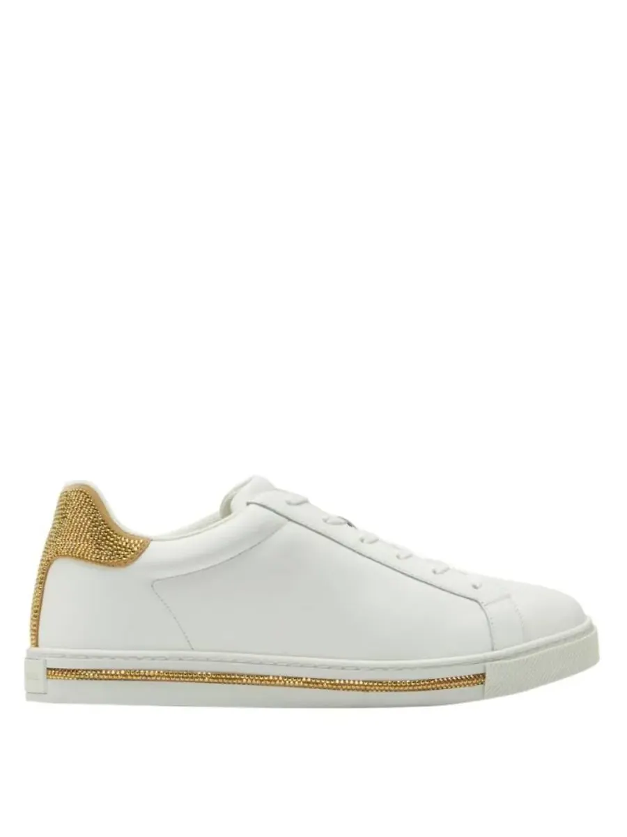 Кроссовки Rene Caovilla Xtra Crystal низкие — белый