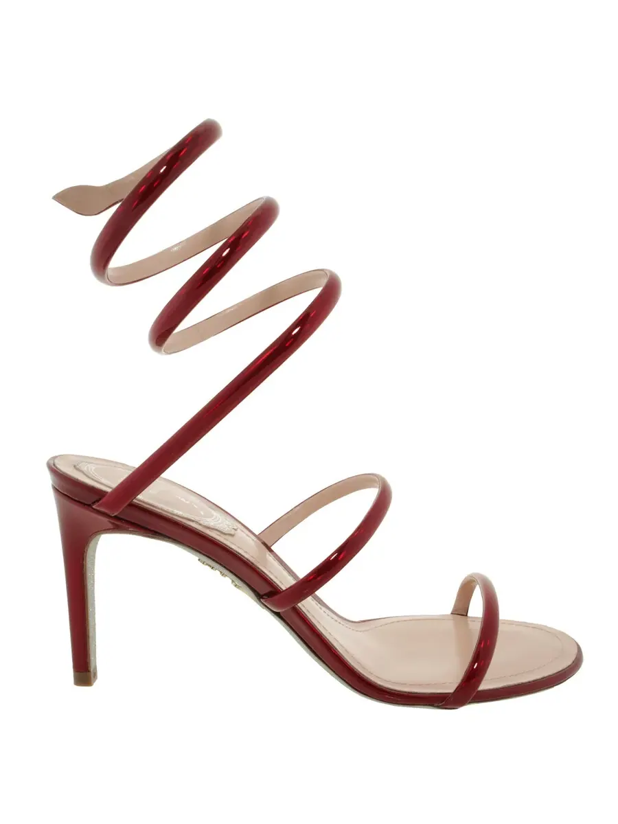 Кожаные сандалии Rene Caovilla Cleo 80 — красный