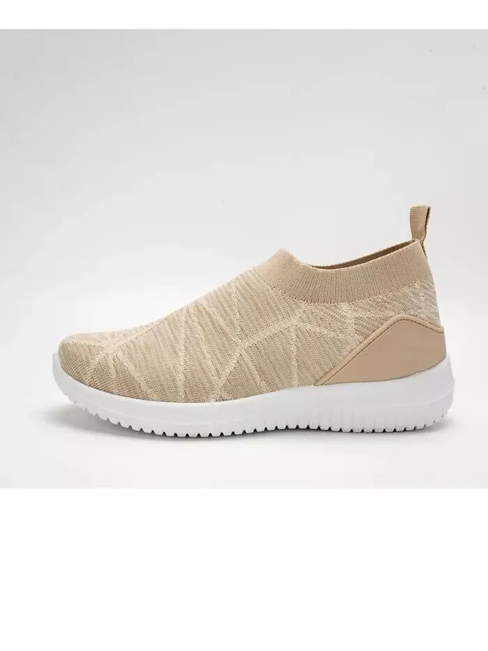 Женские повседневные кроссовки Slip On с дышащей сеткой Mio Marino — изображение 2 из 3, бежевый