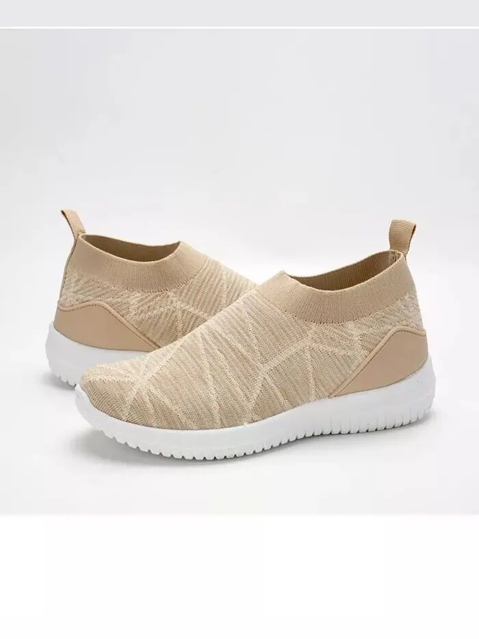 Женские повседневные кроссовки Slip On с дышащей сеткой Mio Marino — изображение 3 из 3, бежевый