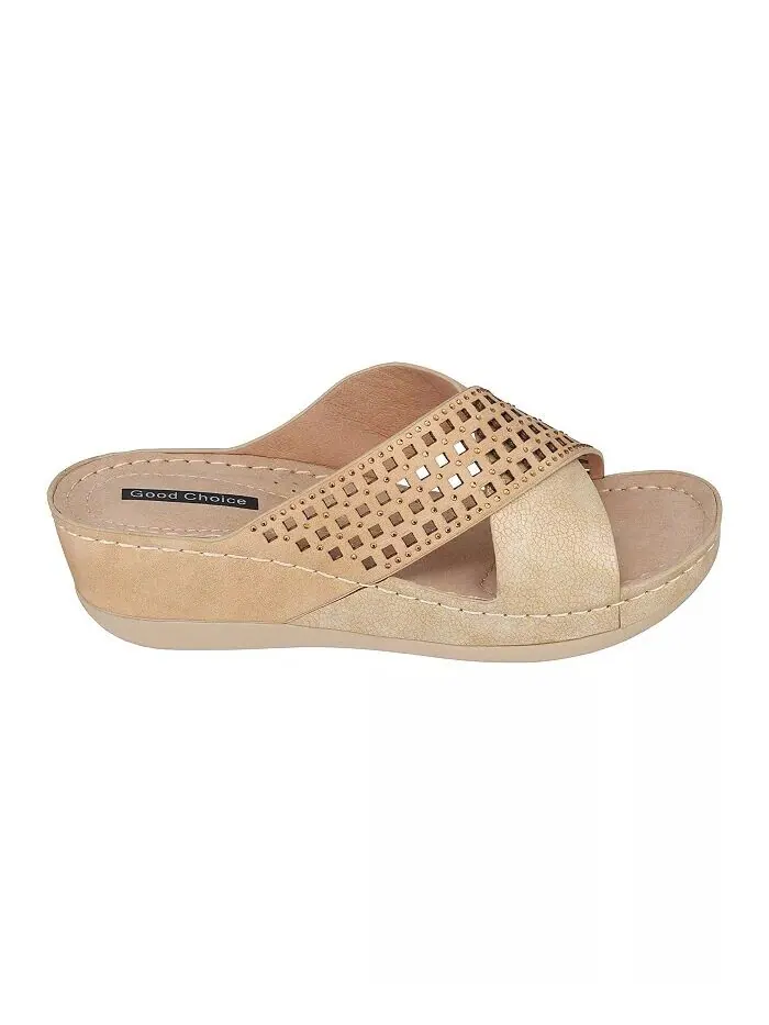 Женские босоножки Isabella на танкетке GC Shoes — изображение 2 из 5, золотистый