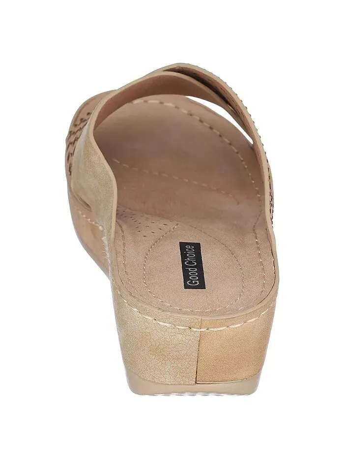 Женские босоножки Isabella на танкетке GC Shoes — изображение 3 из 5, золотистый