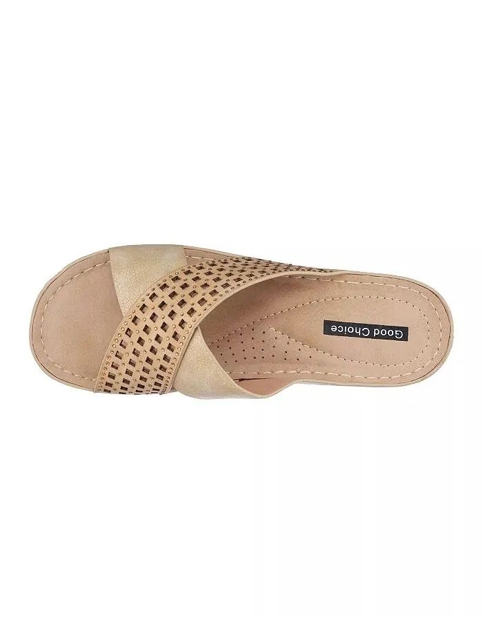 Женские босоножки Isabella на танкетке GC Shoes — изображение 4 из 5, золотистый