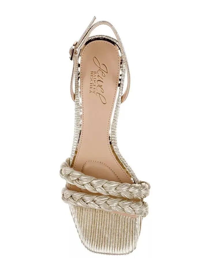 Женские сандалии Sharon Square Toe Dress Jewel Badgley Mischka — изображение 4 из 5, шампань