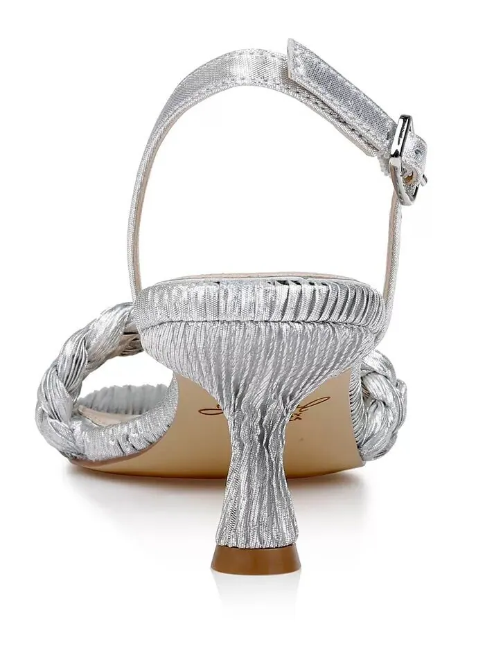 Женские сандалии Sharon Square Toe Dress Jewel Badgley Mischka — изображение 3 из 5, серебряный