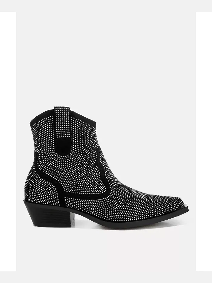 Ковбойские сапоги Costello с декоративными стразами Rag & Co — черный