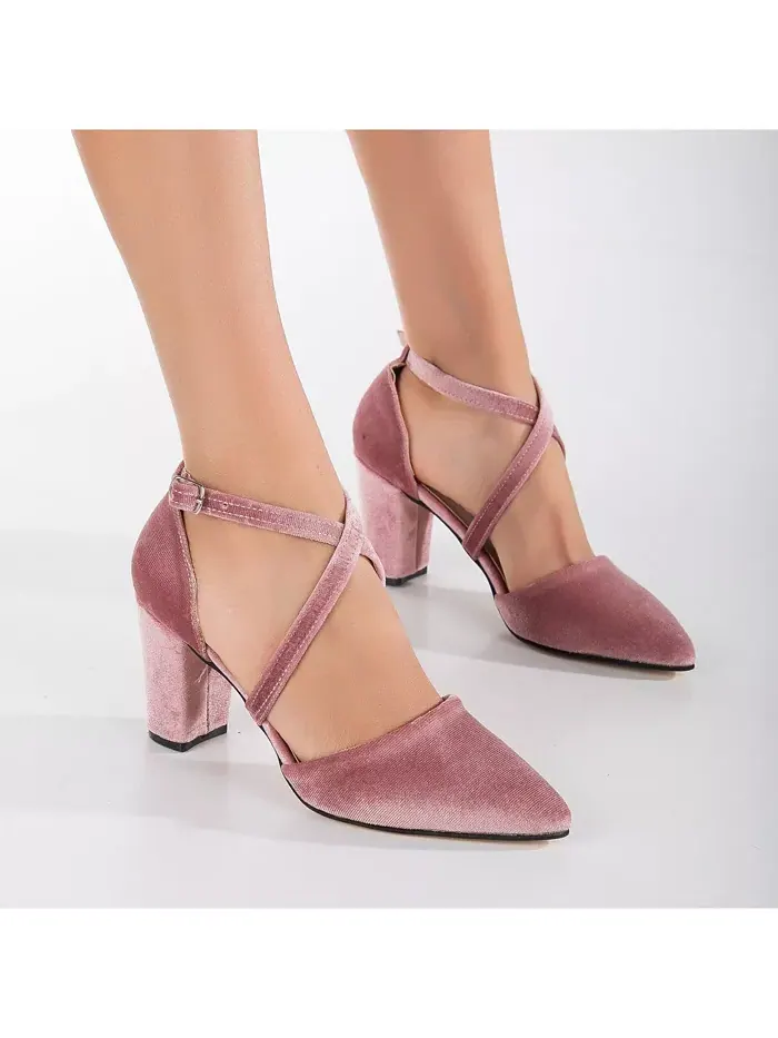 Туфли Sina Criss Cross High Block Heels Forever & Always Shoes — изображение 6 из 6, розовый