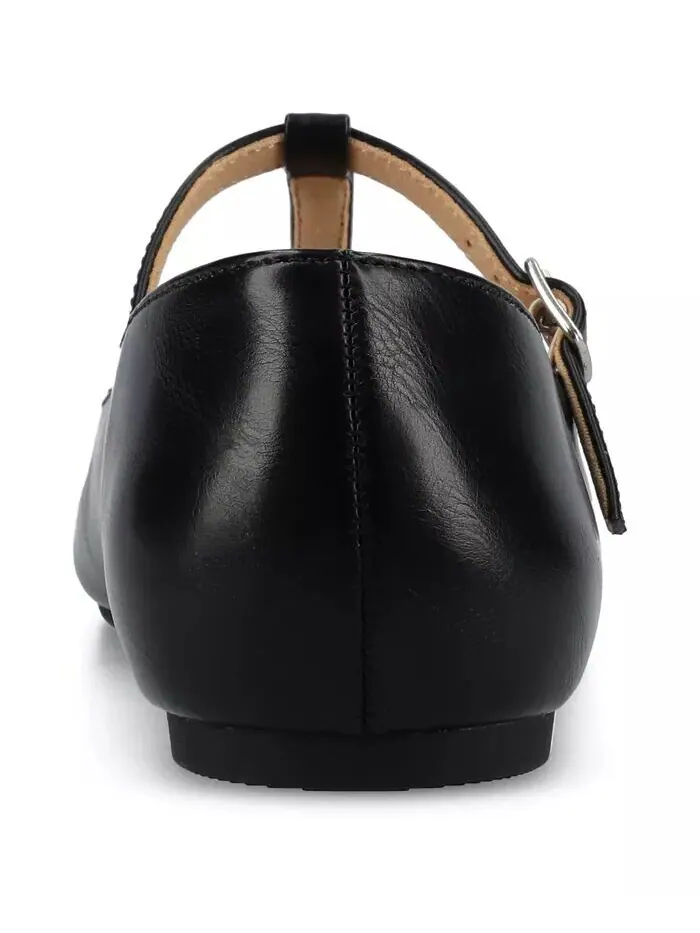 Женские туфли-лодочки Theah T-Strap Cap Toe Mary Jane Flats Journee Collection — изображение 3 из 7, черный