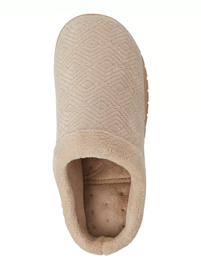 Женские тапочки-клоги Gemma Diamond Microterry Isotoner Signature — изображение 3 из 6, бежевый/бежевый