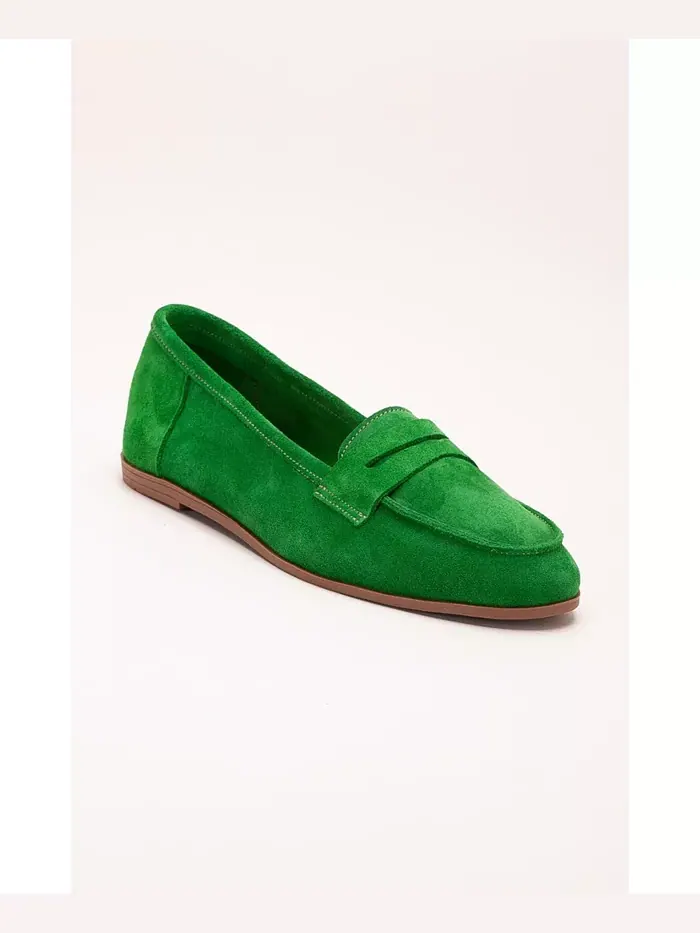 Кожаные лоферы Dorothy Forever & Always Shoes — изображение 1 из 5, зеленый