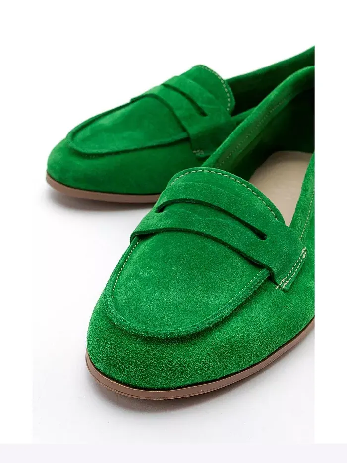 Кожаные лоферы Dorothy Forever & Always Shoes — изображение 2 из 5, зеленый