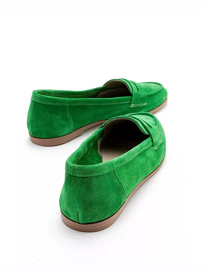 Кожаные лоферы Dorothy Forever & Always Shoes — изображение 3 из 5, зеленый