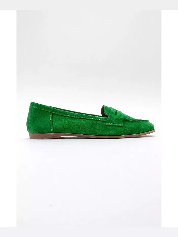 Кожаные лоферы Dorothy Forever & Always Shoes — изображение 4 из 5, зеленый