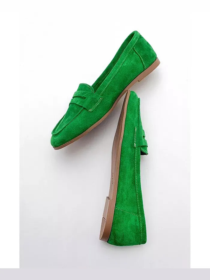 Кожаные лоферы Dorothy Forever & Always Shoes — изображение 5 из 5, зеленый