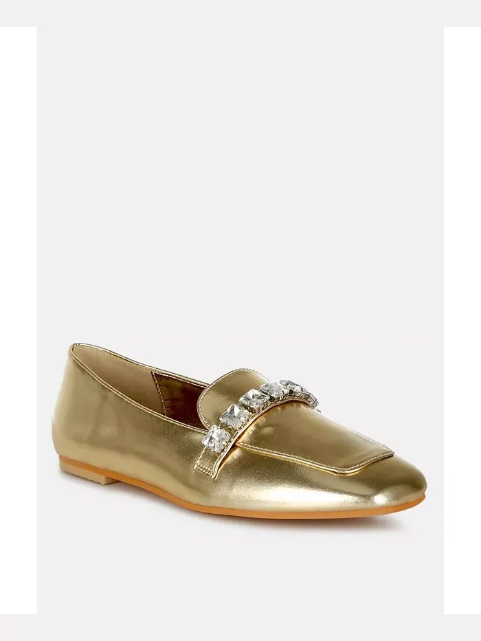 Celosia Metallic Diamante Strap Loafers – Лоферы Celosia с металлизированными ремешками и стразами — изображение 2 из 3