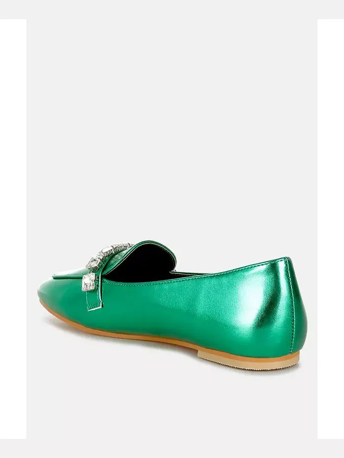 Celosia Metallic Diamante Strap Loafers – Лоферы Celosia с металлизированными ремешками и стразами — изображение 3 из 3