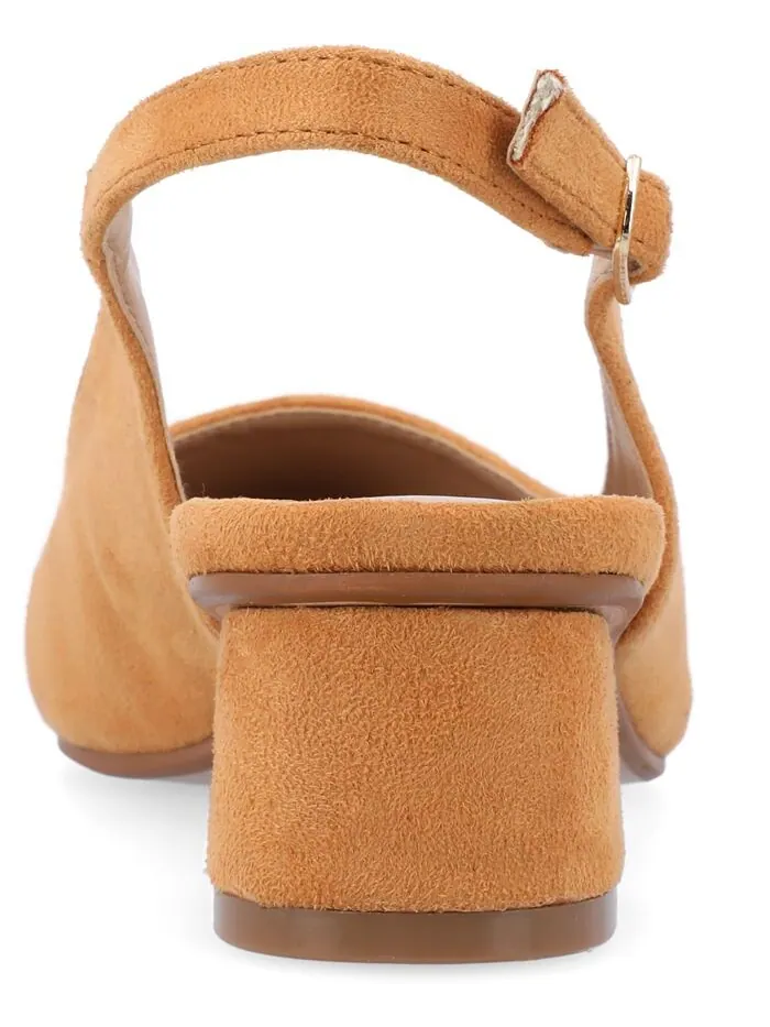 Женские туфли на каблуке Sylvia с открытой пяткой Journee Collection — изображение 3 из 9, бежевый