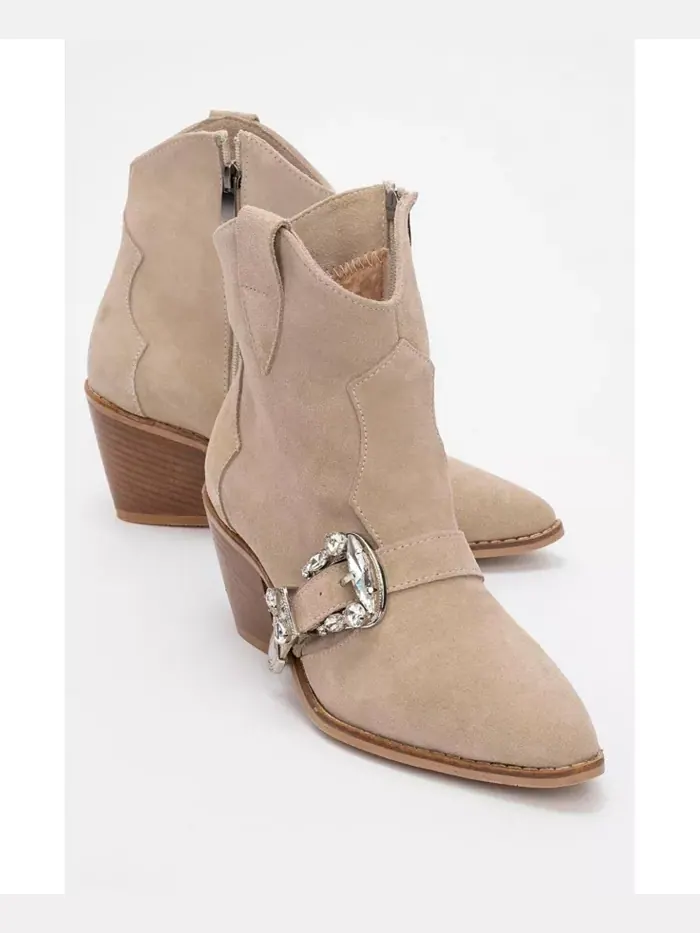 Любые кожаные ботинки с пряжкой (женские) Forever & Always Shoes — бежевый