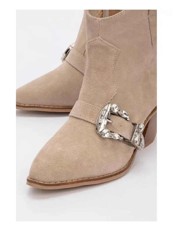 Любые кожаные ботинки с пряжкой (женские) Forever & Always Shoes — изображение 2 из 3, бежевый/бежевый