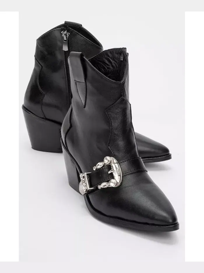 Любые кожаные ботинки с пряжкой (женские) Forever & Always Shoes — изображение 1 из 3, черный