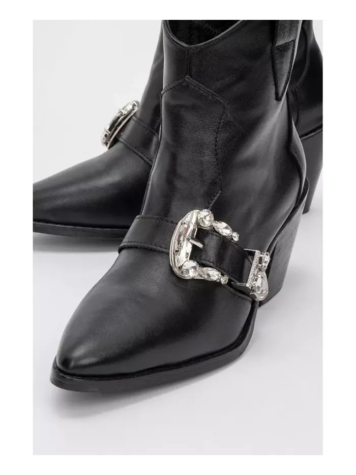 Любые кожаные ботинки с пряжкой (женские) Forever & Always Shoes — изображение 3 из 3, черный