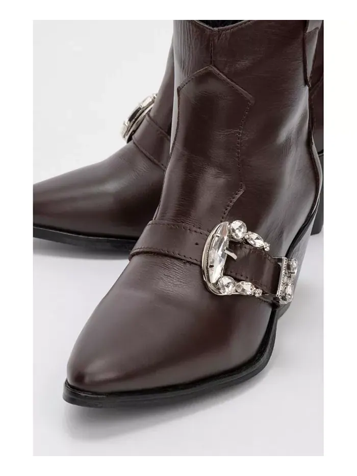 Любые кожаные ботинки с пряжкой (женские) Forever & Always Shoes — изображение 3 из 3, коричневый